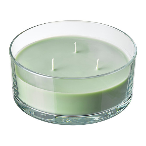 LOTSFÅGEL scented candle in glass, 3 wicks