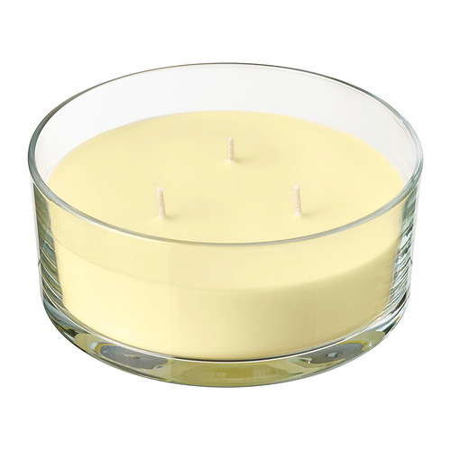 LOTSFÅGEL scented candle in glass, 3 wicks