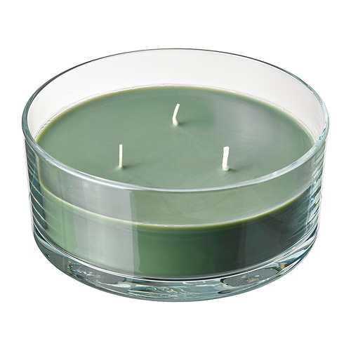 LOTSFÅGEL scented candle in glass, 3 wicks