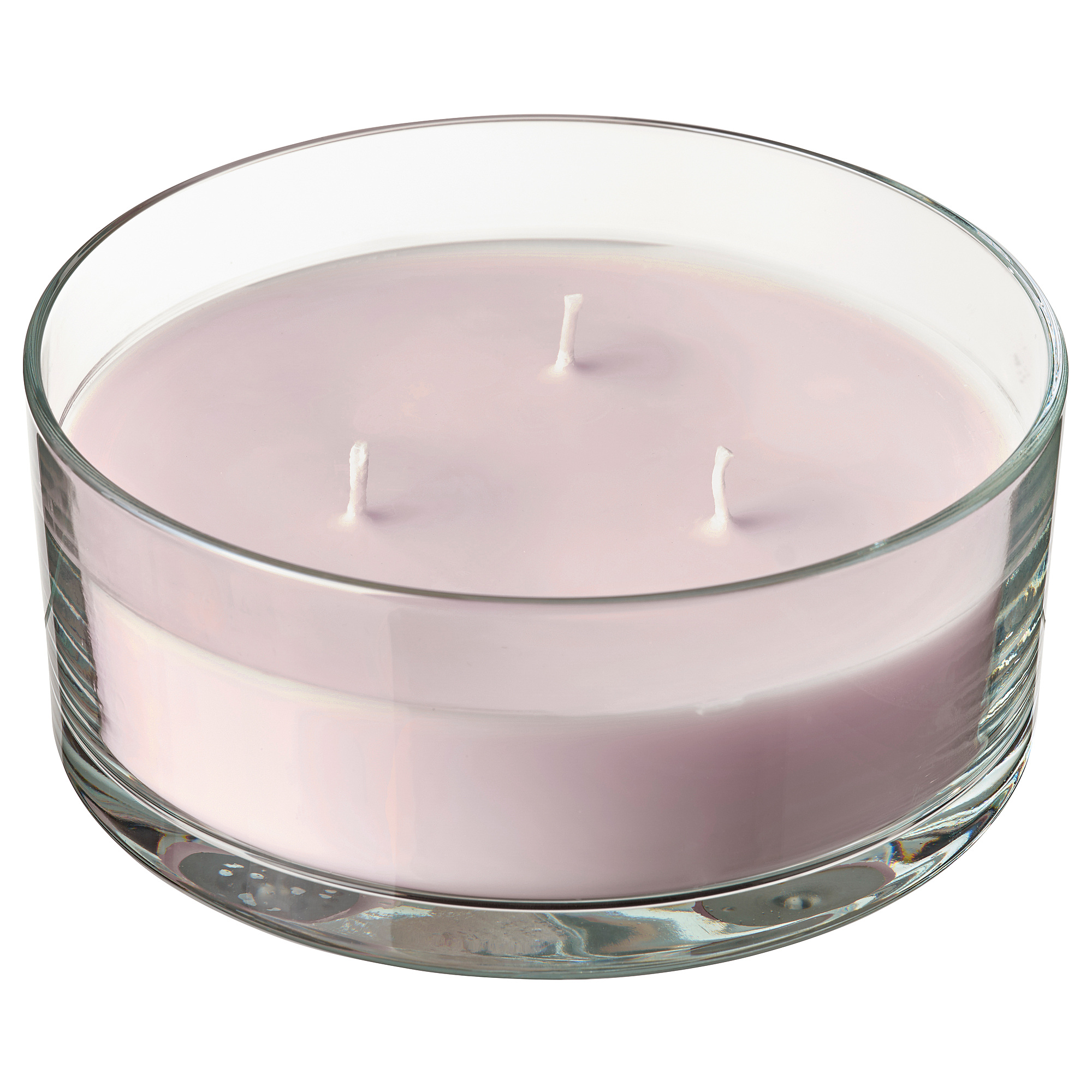 LOTSFÅGEL scented candle in glass, 3 wicks