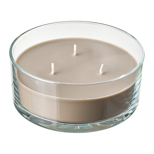 LOTSFÅGEL scented candle in glass, 3 wicks