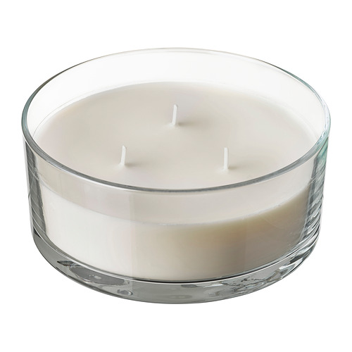LOTSFÅGEL - scented candle in glass, 3 wicks, Vanilla pale beige, 25 hr | IKEA Taiwan Online - E1002213_S4