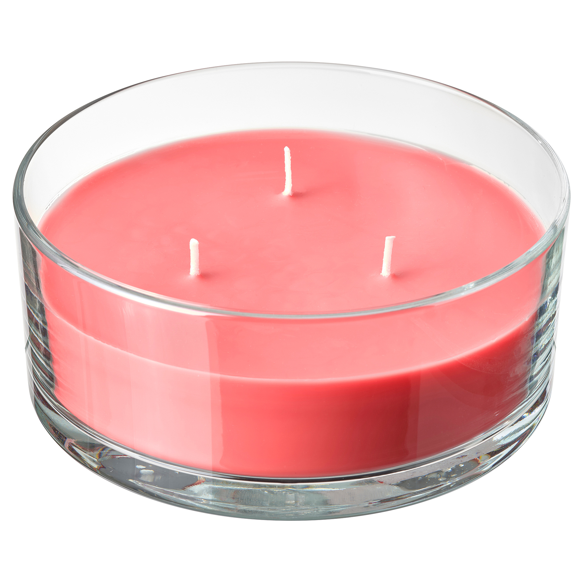 LOTSFÅGEL scented candle in glass, 3 wicks