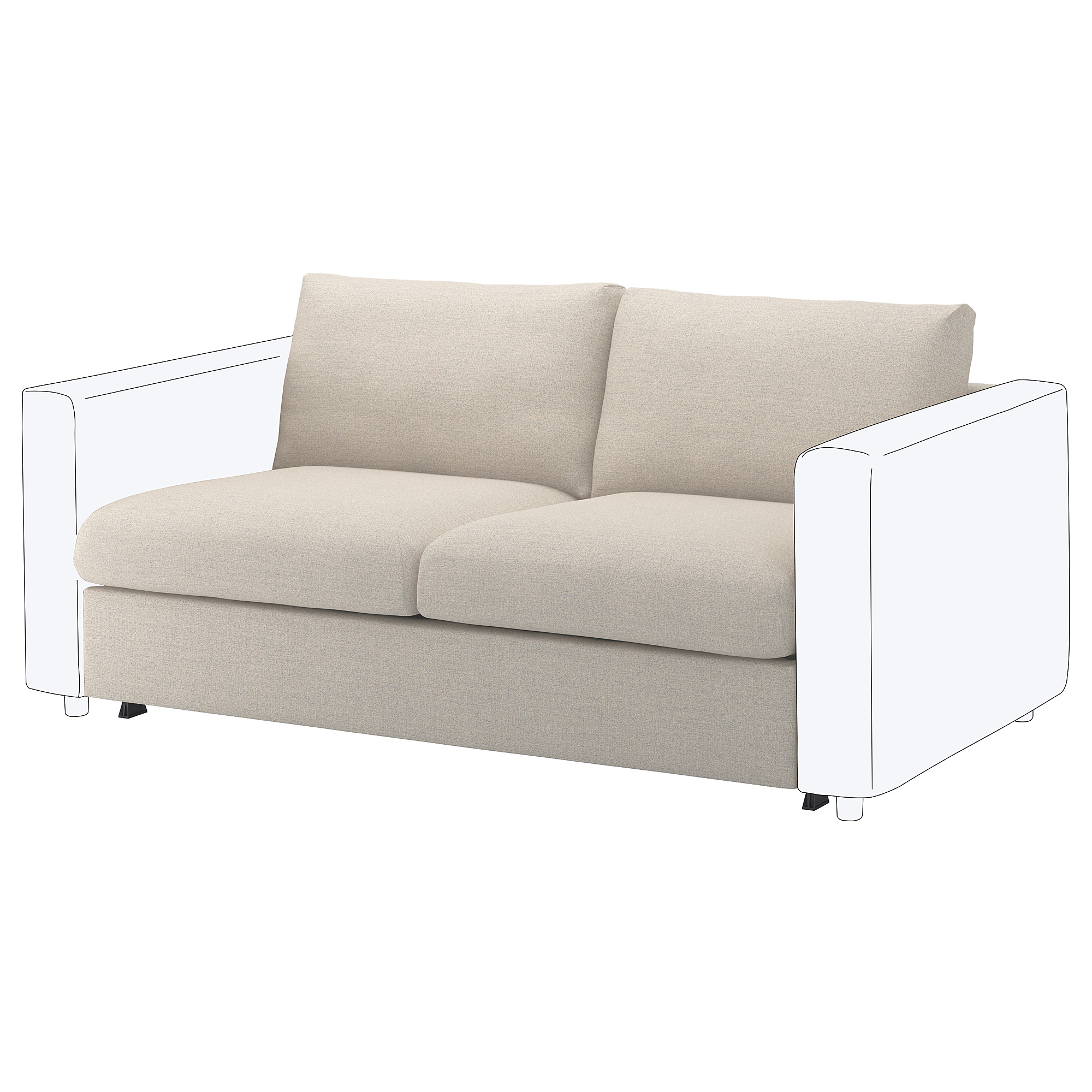 VIMLE cover for 2-seat sofa-bed section