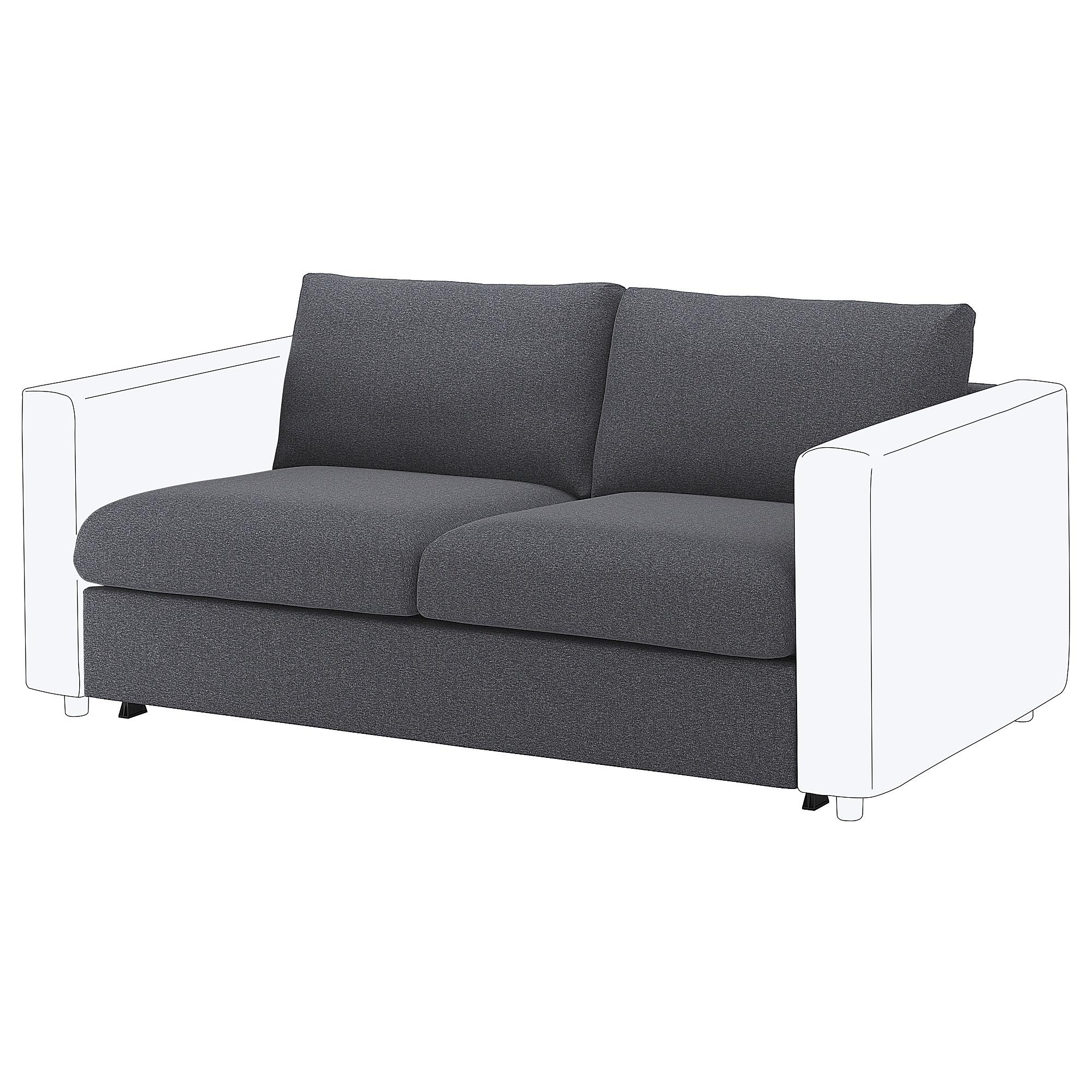 VIMLE cover for 2-seat sofa-bed section