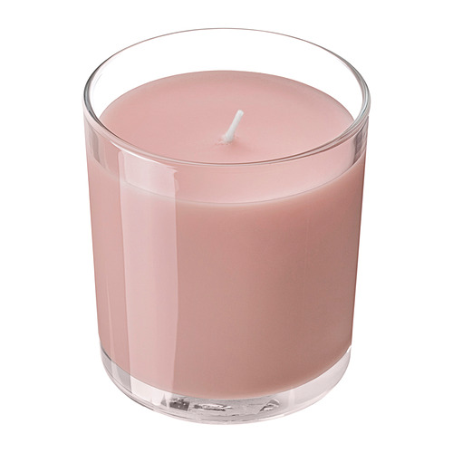 LOTSFÅGEL scented candle in glass