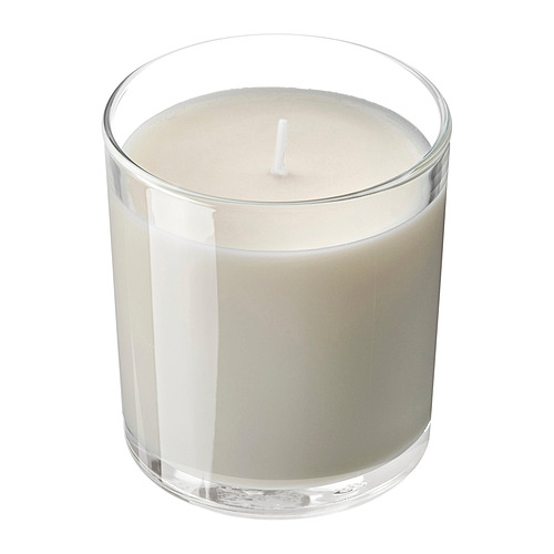 LOTSFÅGEL - scented candle in glass, Vanilla pale beige, 40 hr | IKEA Taiwan Online - E1002238_S4
