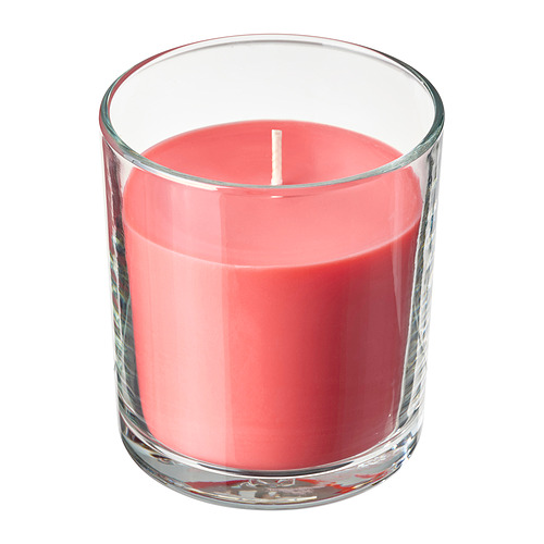 LOTSFÅGEL - 香氛杯狀蠟燭, 西瓜香氣 粉紅色, 40 時 | IKEA 線上購物 - E1002239_S4