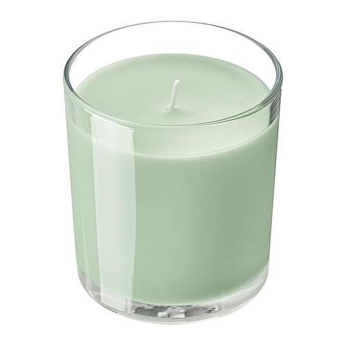 LOTSFÅGEL scented candle in glass