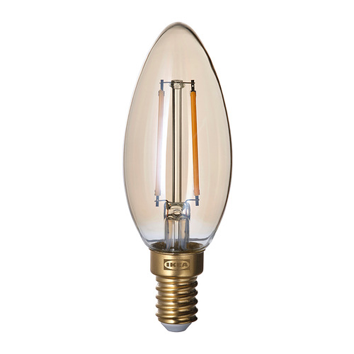 LUNNOM - LED燈泡 E14 210流明, 可調光/燭形 棕色 透明玻璃 | IKEA 線上購物 - PE860343_S4