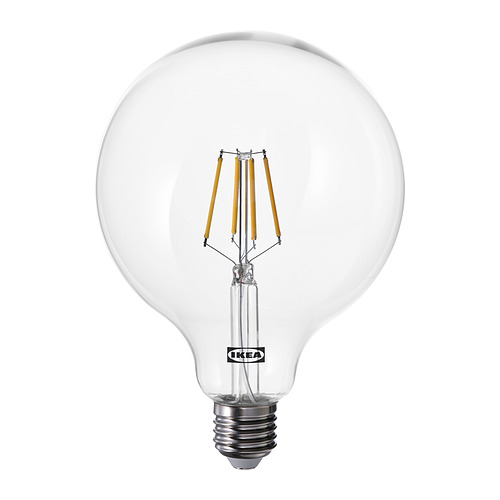 LUNNOM - LED燈泡 E27 470流明, 可調光/球形 透明玻璃, 125 公厘 | IKEA 線上購物 - PE860355_S4