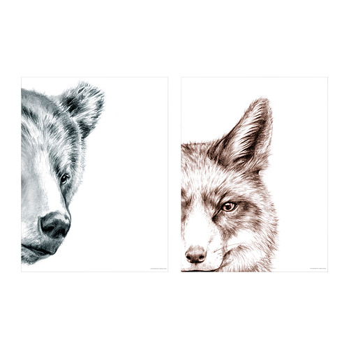 BILD - poster, bear and fox, 30x40 cm | IKEA Taiwan Online - PE933463_S4