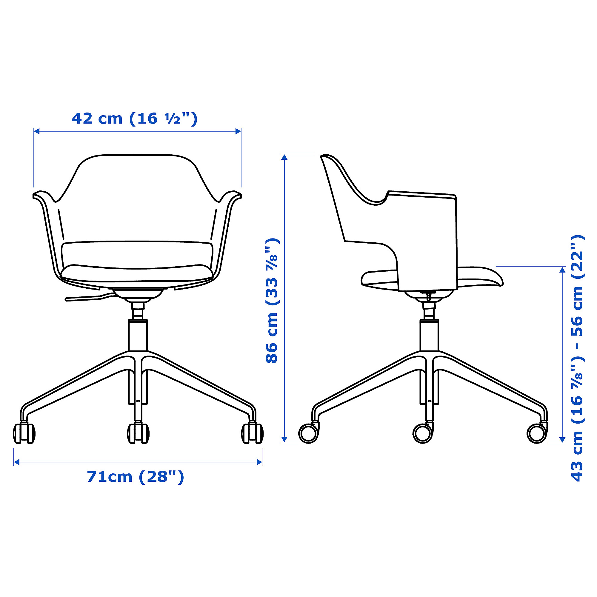 FJÄLLBERGET conference chair with castors