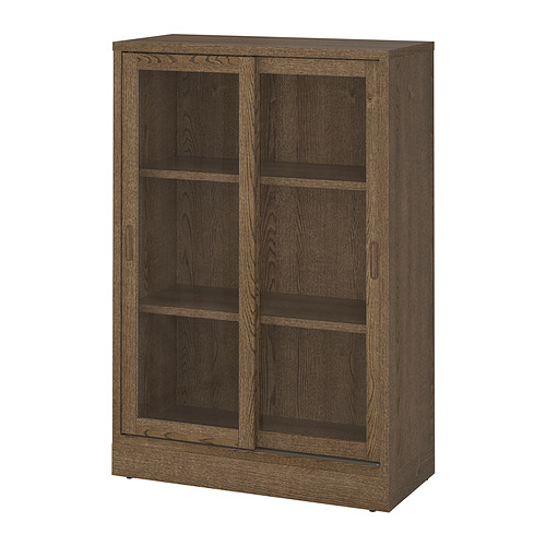 TONSTAD - 玻璃滑門櫃, 棕色 染色橡木貼皮, 82x37x120 公分 | IKEA 線上購物 - PE898743_S4