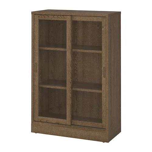 TONSTAD - 玻璃滑門櫃, 棕色 染色橡木貼皮, 82x37x120 公分 | IKEA 線上購物 - PE898743_S4