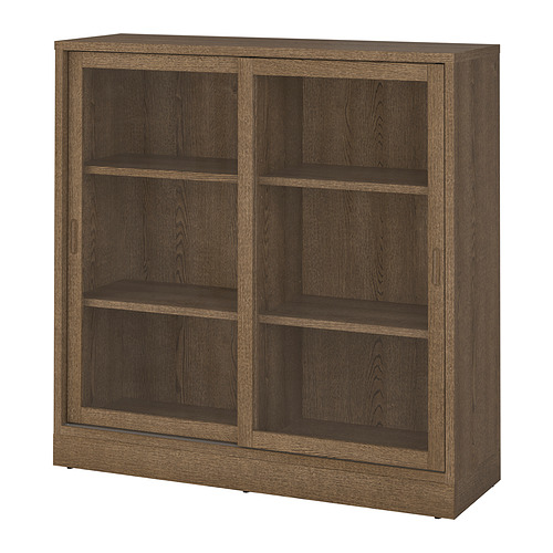 TONSTAD - 玻璃滑門櫃, 棕色 染色橡木貼皮, 121x37x120 公分 | IKEA 線上購物 - PE898749_S4