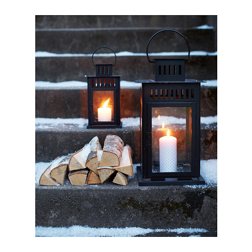 BORRBY - 柱狀蠟燭燭台, 室內/戶外用 黑色 | IKEA 線上購物 - PE323856_S4