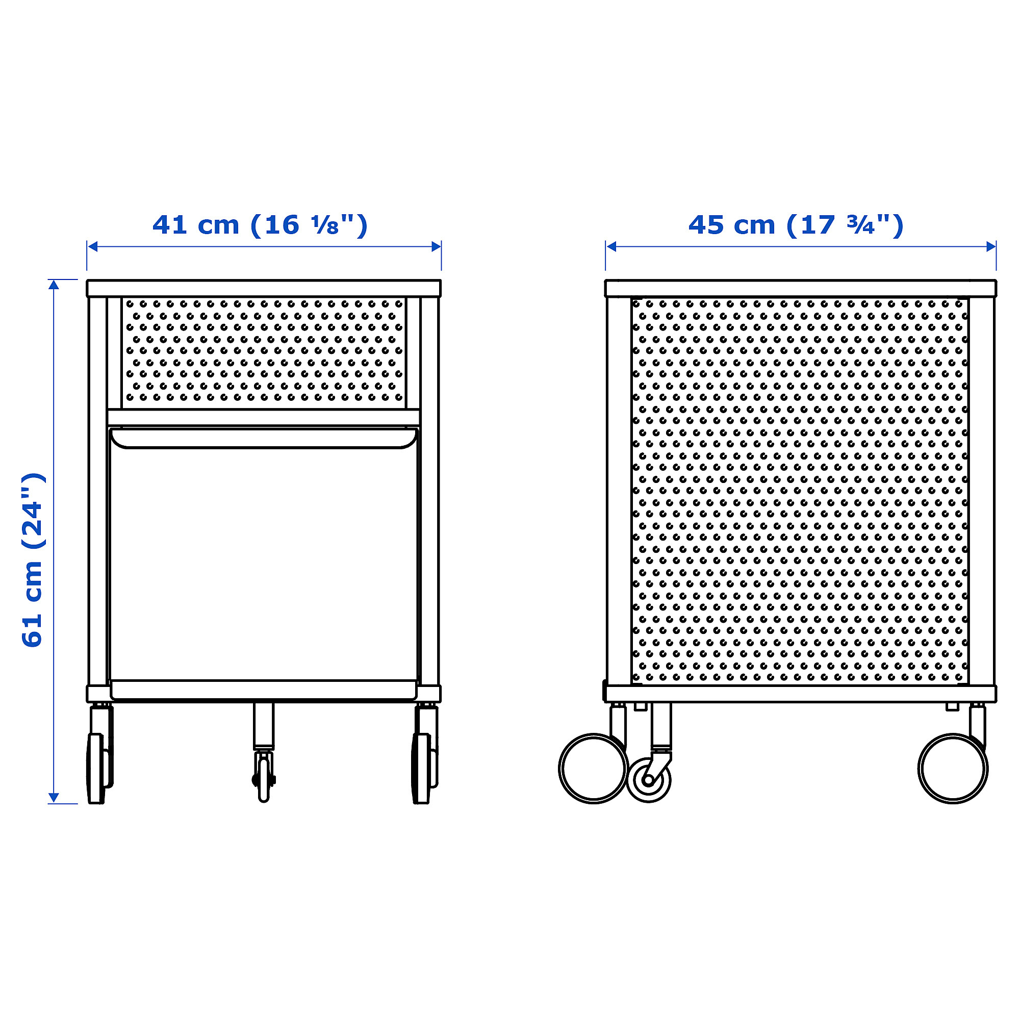 BEKANT storage unit on castors