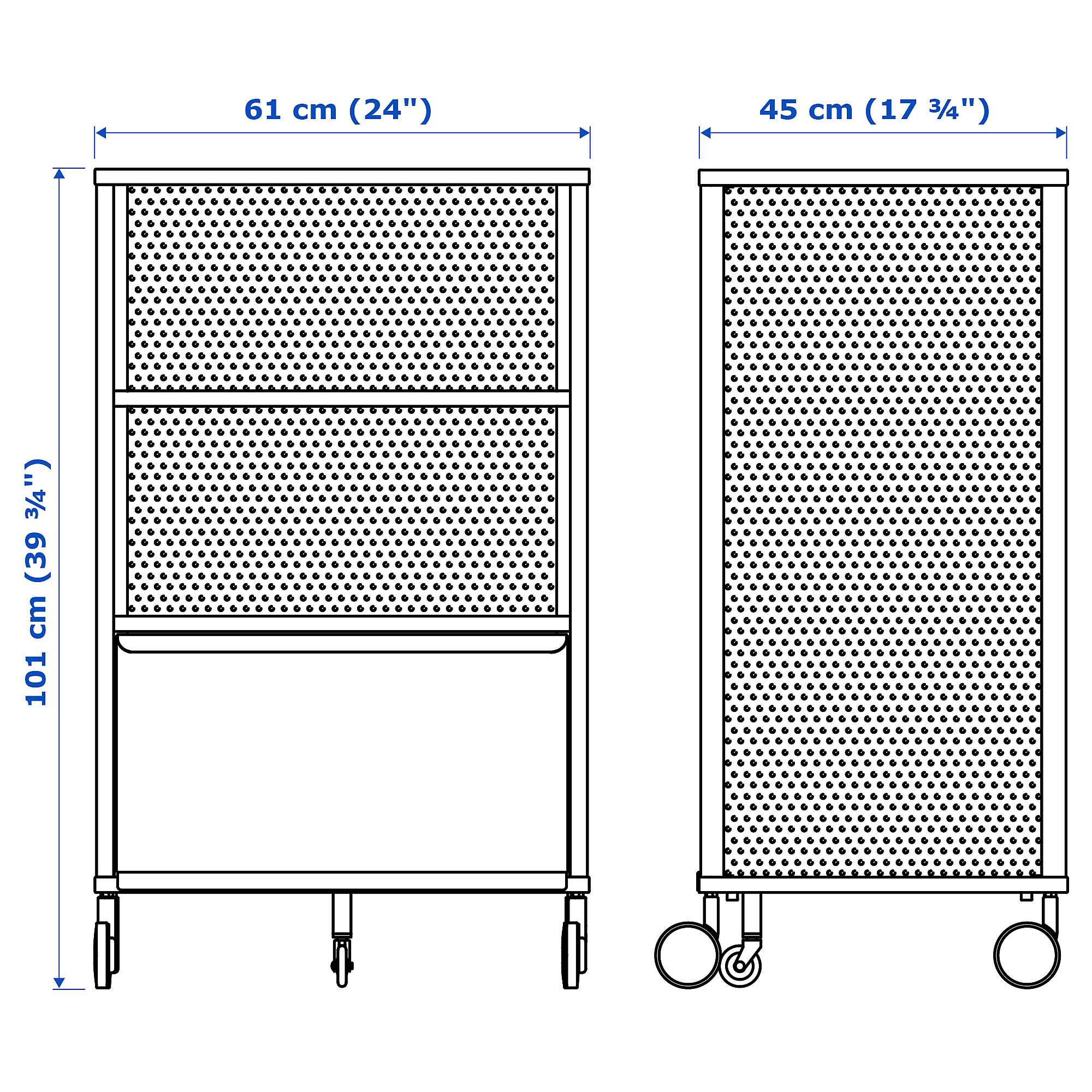 BEKANT storage unit on castors