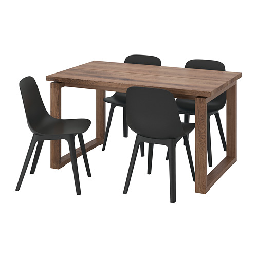 MÖRBYLÅNGA/ODGER - 餐桌附4張餐椅, 實木貼皮, 橡木 棕色/碳黑色 | IKEA 線上購物 - PE762971_S4