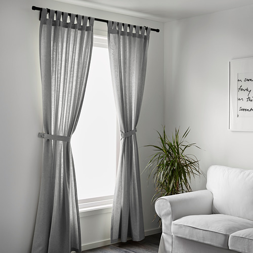 LENDA - 窗簾附布腰 2件裝, 灰色 | IKEA 線上購物 - PE574652_S4