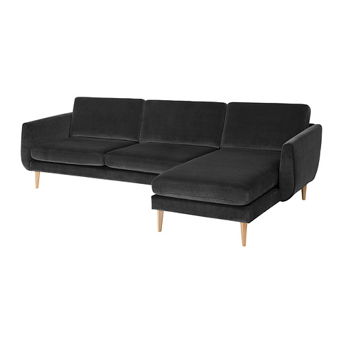 SMEDSTORP - 4-seat sofa with chaise longue, Djuparp/dark grey birch effect | IKEA Taiwan Online - PE860480_S4