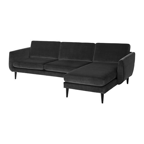 SMEDSTORP - 4-seat sofa with chaise longue, Djuparp dark grey/black | IKEA Taiwan Online - PE860482_S4