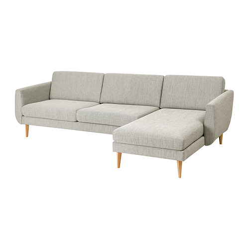 SMEDSTORP - 4-seat sofa with chaise longue, Viarp/beige/brown birch effect | IKEA Taiwan Online - PE860492_S4