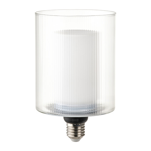 MOLNART - LED燈泡 E27 150流明, 圓柱形 玻璃/條紋, 110 公厘 | IKEA 線上購物 - PE933569_S4
