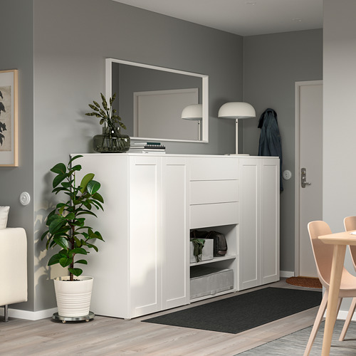 PLATSA wardrobe with 4 doors+3 drawers