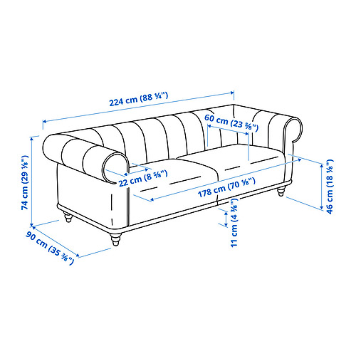 VISKAFORS 3-seat sofa