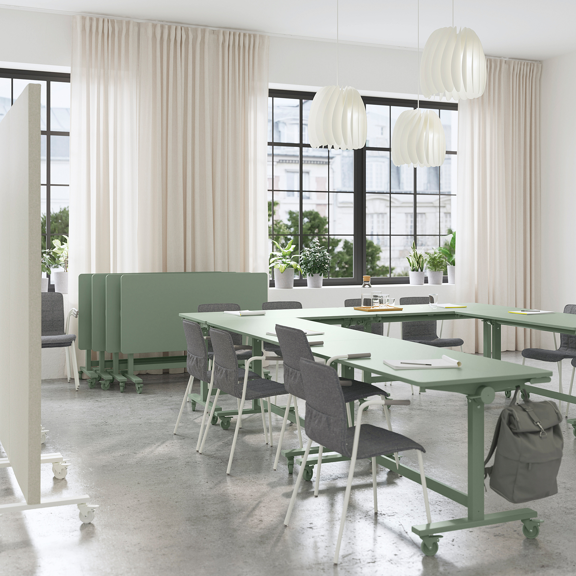 MITTZON foldable table with castors