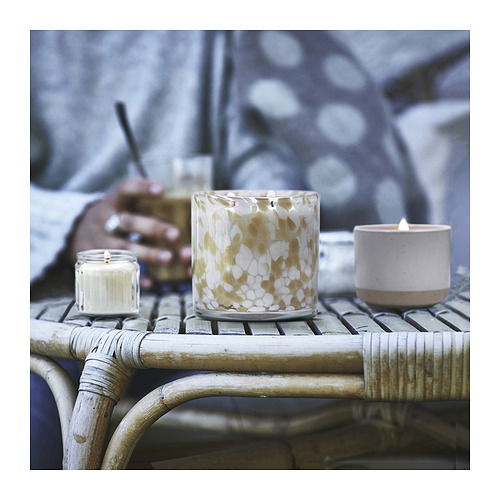 JÄMLIK scented candle in glass, 2 wicks