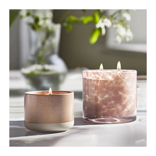 LUGNARE scented candle in glass, 2 wicks