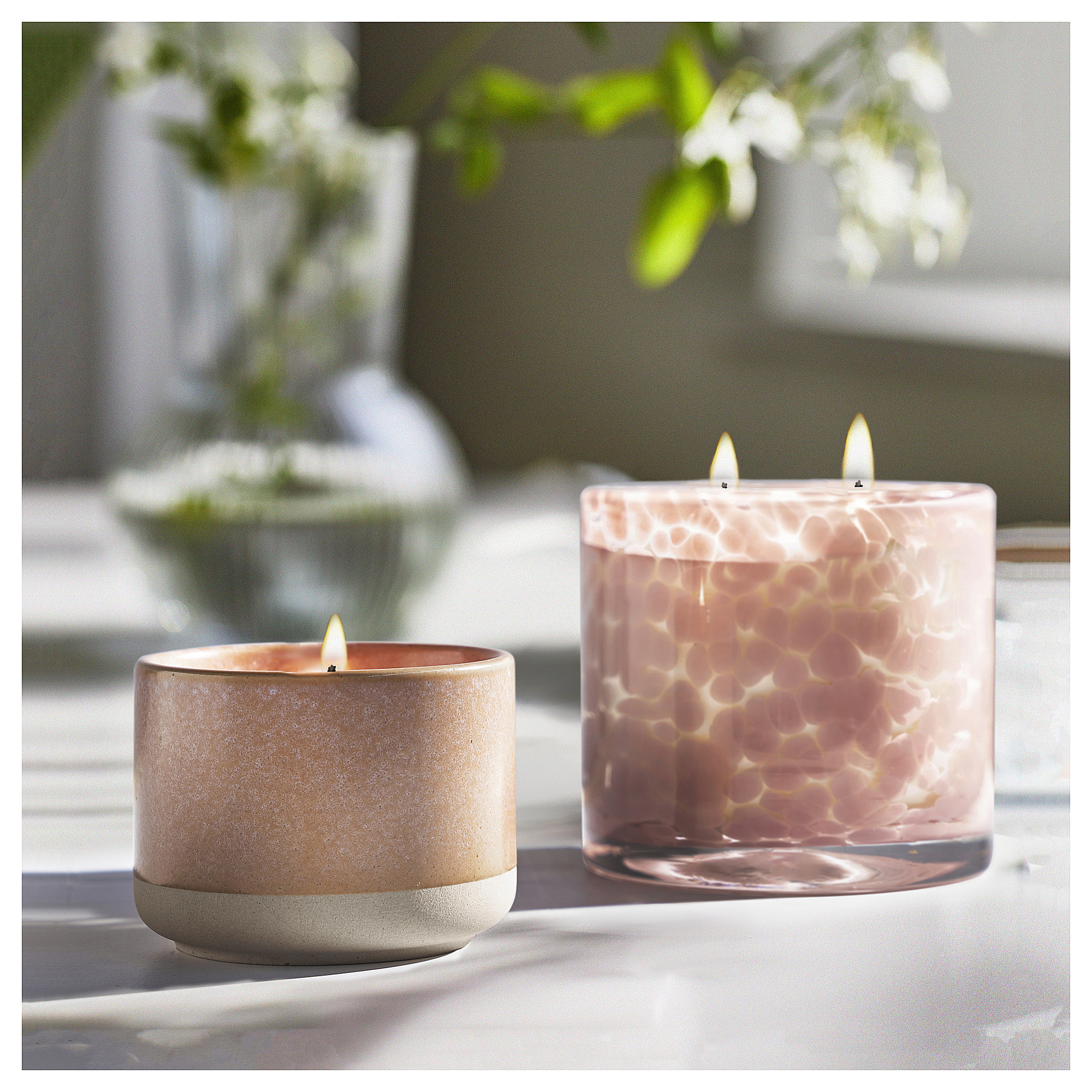 LUGNARE scented candle in glass, 2 wicks