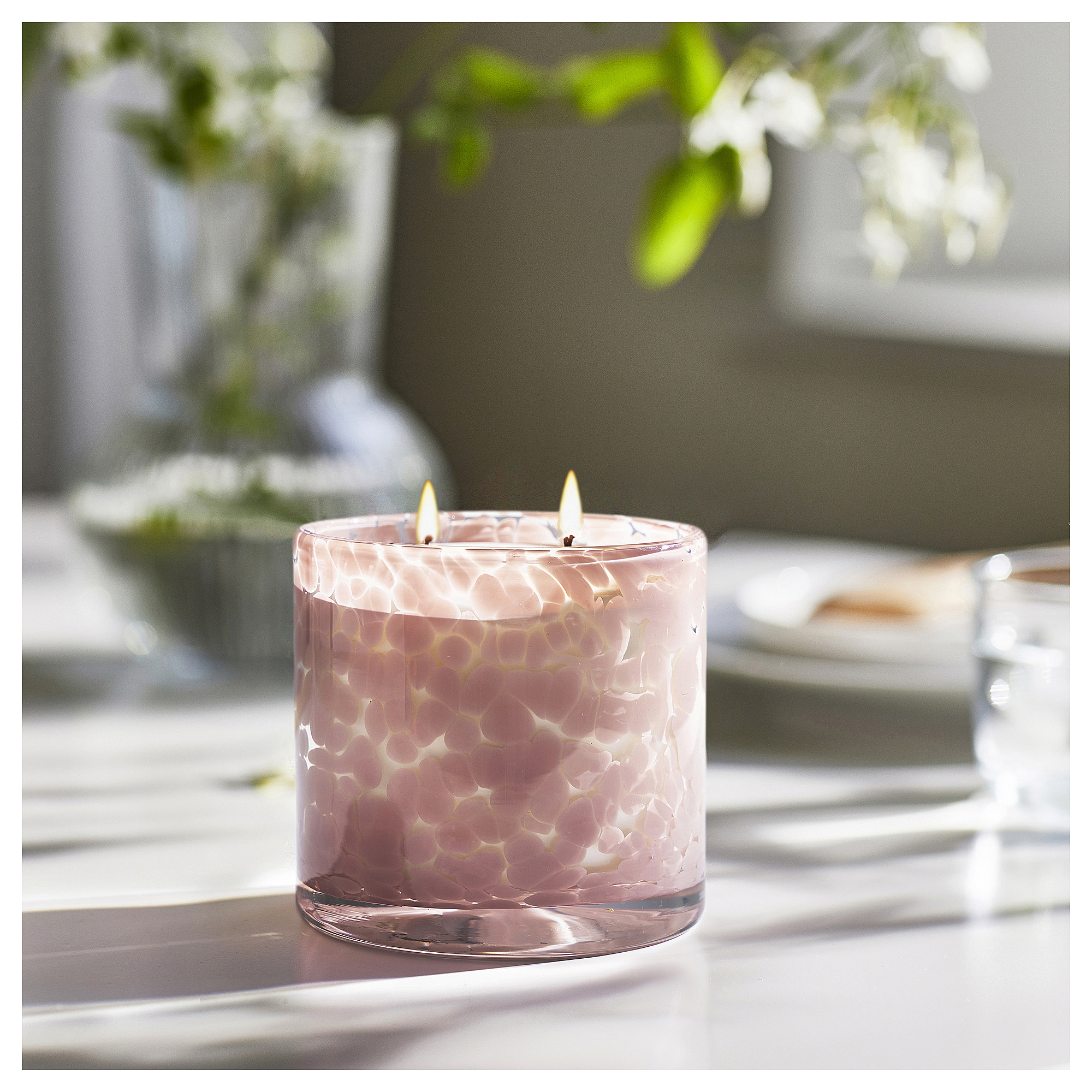 LUGNARE scented candle in glass, 2 wicks