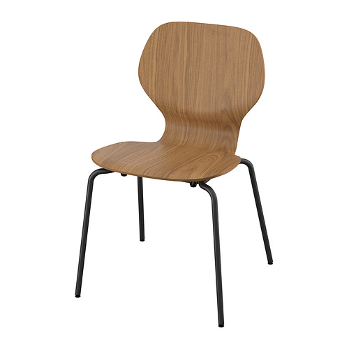 SKÅLSTA - chair, walnut veneer/tubular metal/black-grey | IKEA Taiwan Online - E1002461_S4