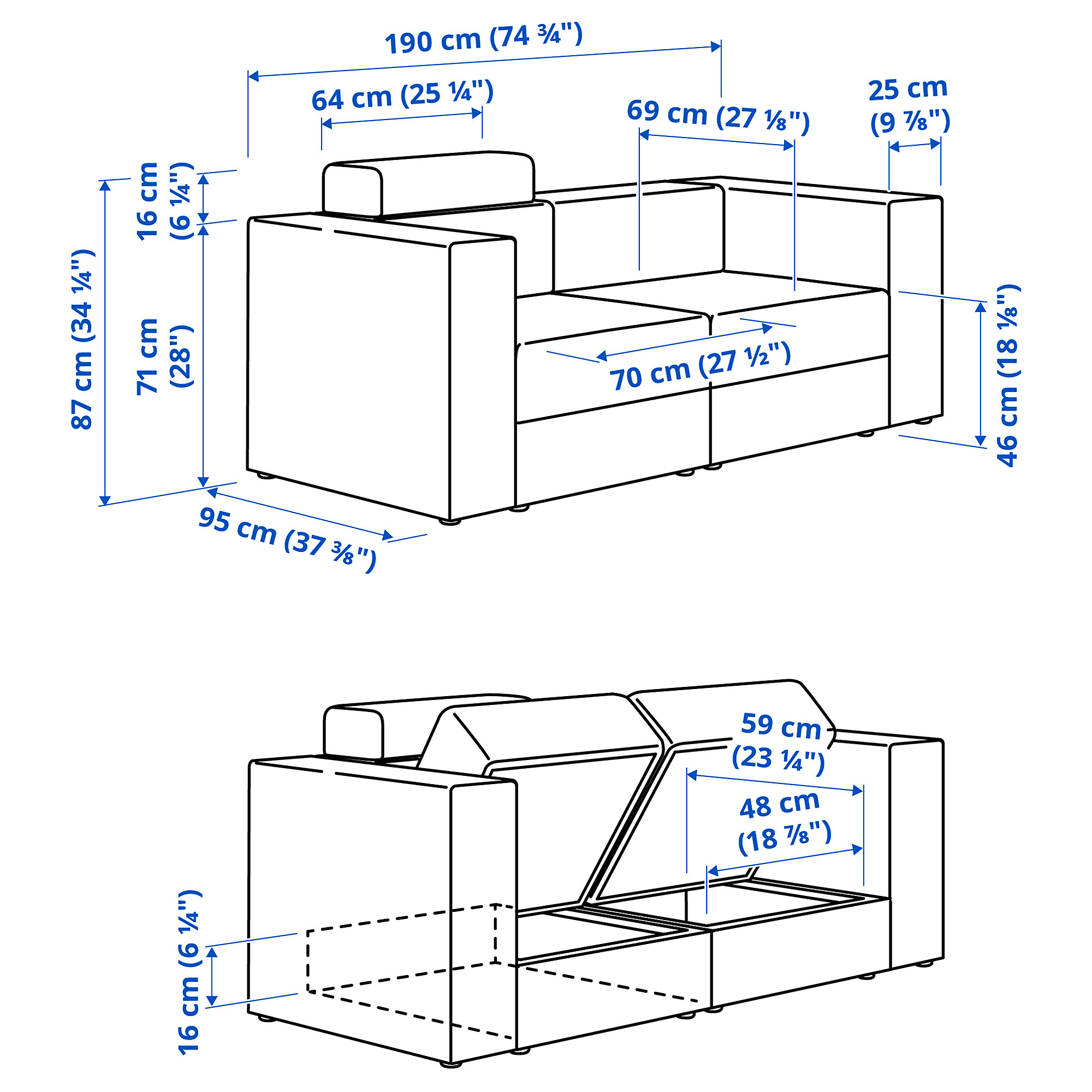 JÄTTEBO 2-seat modular sofa