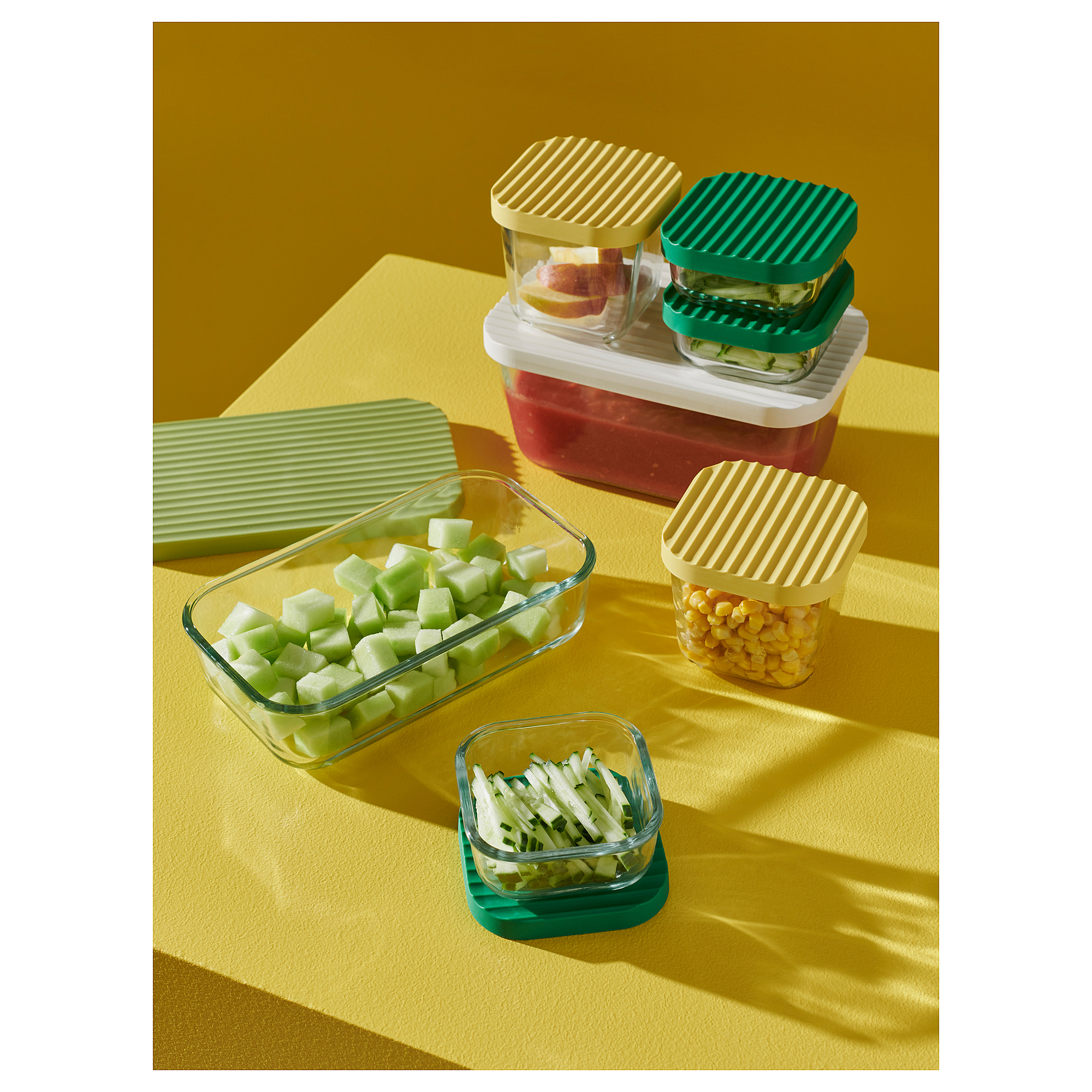 HAVSTOBIS food container with lid, set of 5