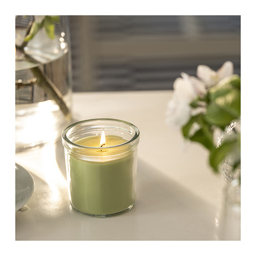 LÖVSKOGSLUND scented candle in glass