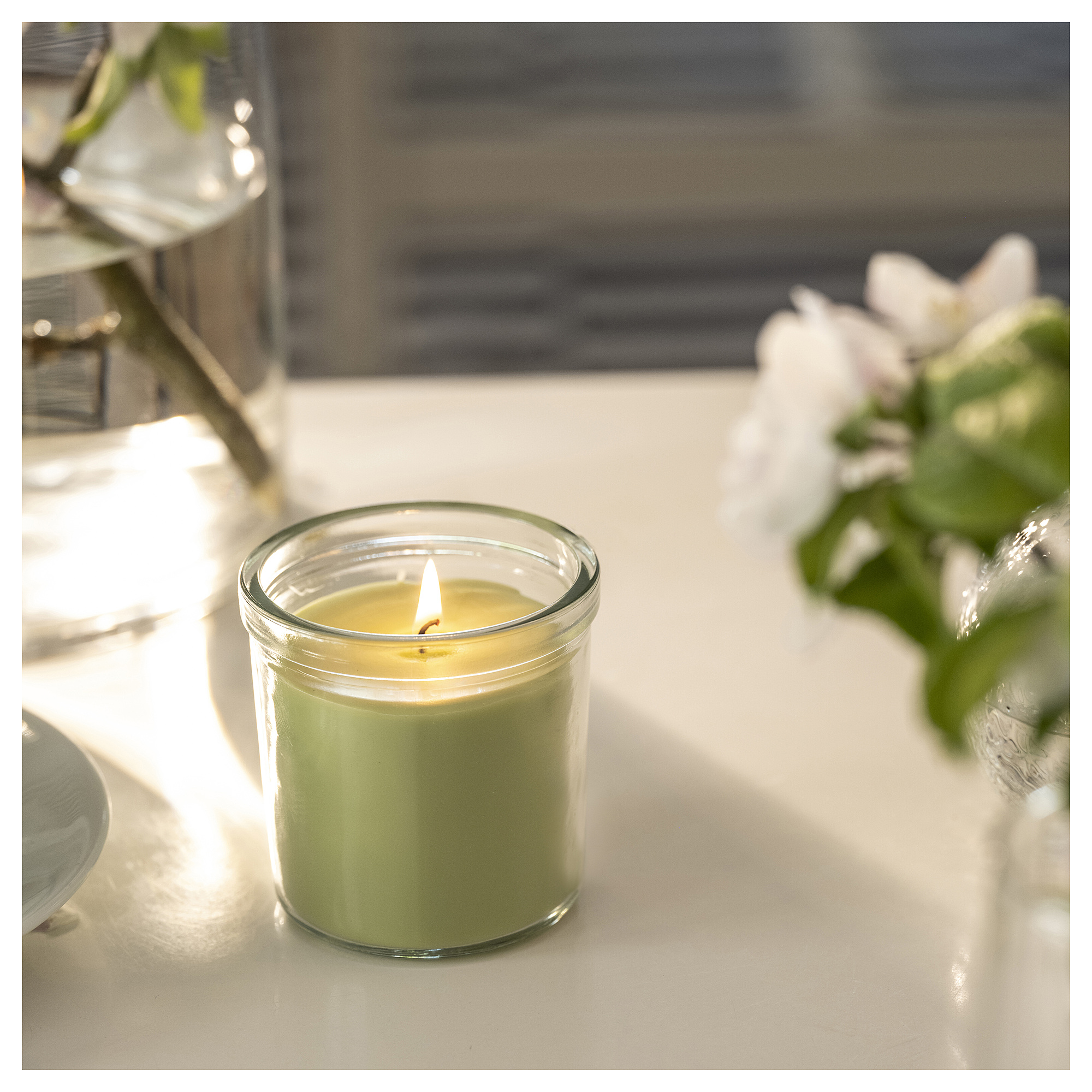LÖVSKOGSLUND scented candle in glass
