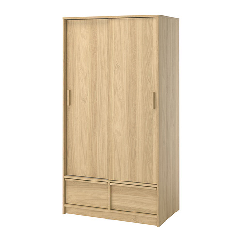 ANKARUDDEN - 滑門衣櫃，橡木紋，98x60x190 公分 | IKEA 線上購物 - E1002550_S4