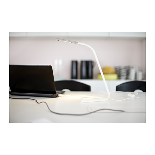 HÅRTE - LED檯燈, 閱讀燈, 工作燈, 白色/銀色 | IKEA 線上購物 - PH122609_S4
