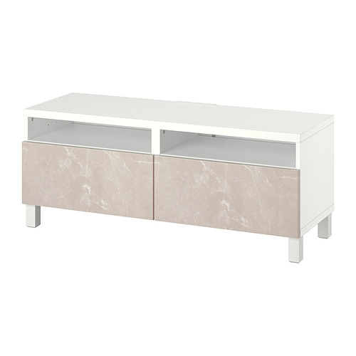 BESTÅ - TV bench with drawers, white/Bergsviken/Stubbarp beige | IKEA Taiwan Online - PE817390_S4
