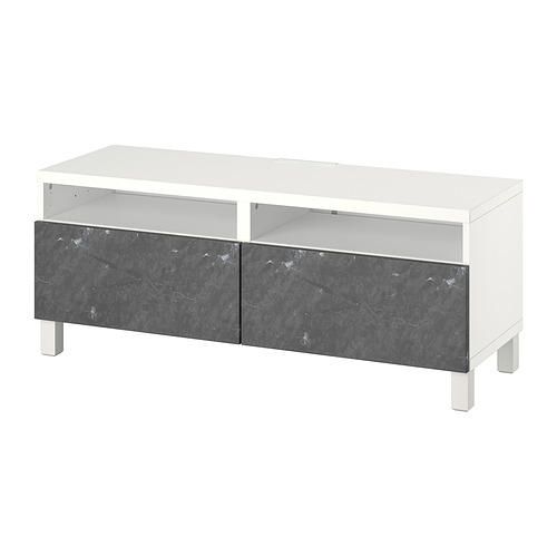 BESTÅ - TV bench with drawers, white/Bergsviken/Stubbarp black | IKEA Taiwan Online - PE817384_S4