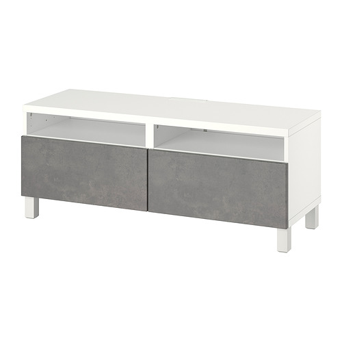 BESTÅ - TV bench with drawers, white/Kallviken/Stubbarp dark grey | IKEA Taiwan Online - PE817393_S4