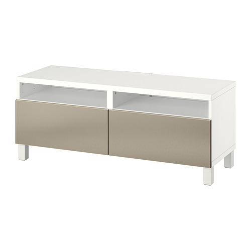 BESTÅ - TV bench with drawers, white/Riksviken/Stubbarp light bronze effect | IKEA Taiwan Online - PE817394_S4