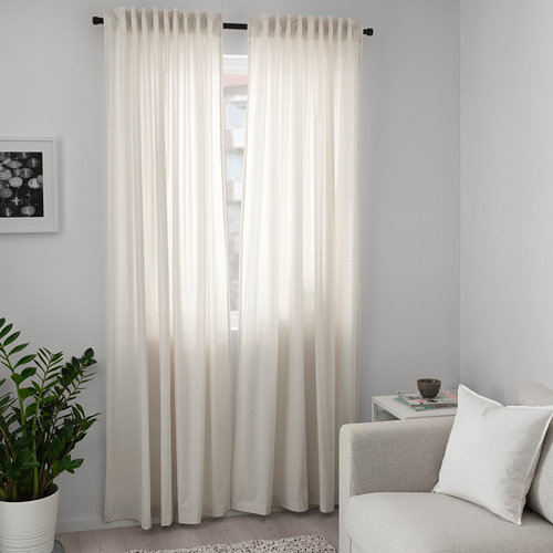 HANNALILL - 窗簾 2件裝, 米色 | IKEA 線上購物 - PE672913_S4
