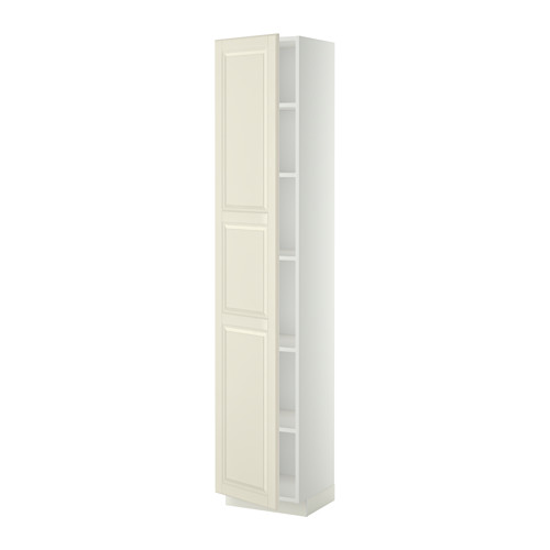 METOD - high cabinet with shelves, white/Bodbyn off-white | IKEA Taiwan Online - PE339078_S4