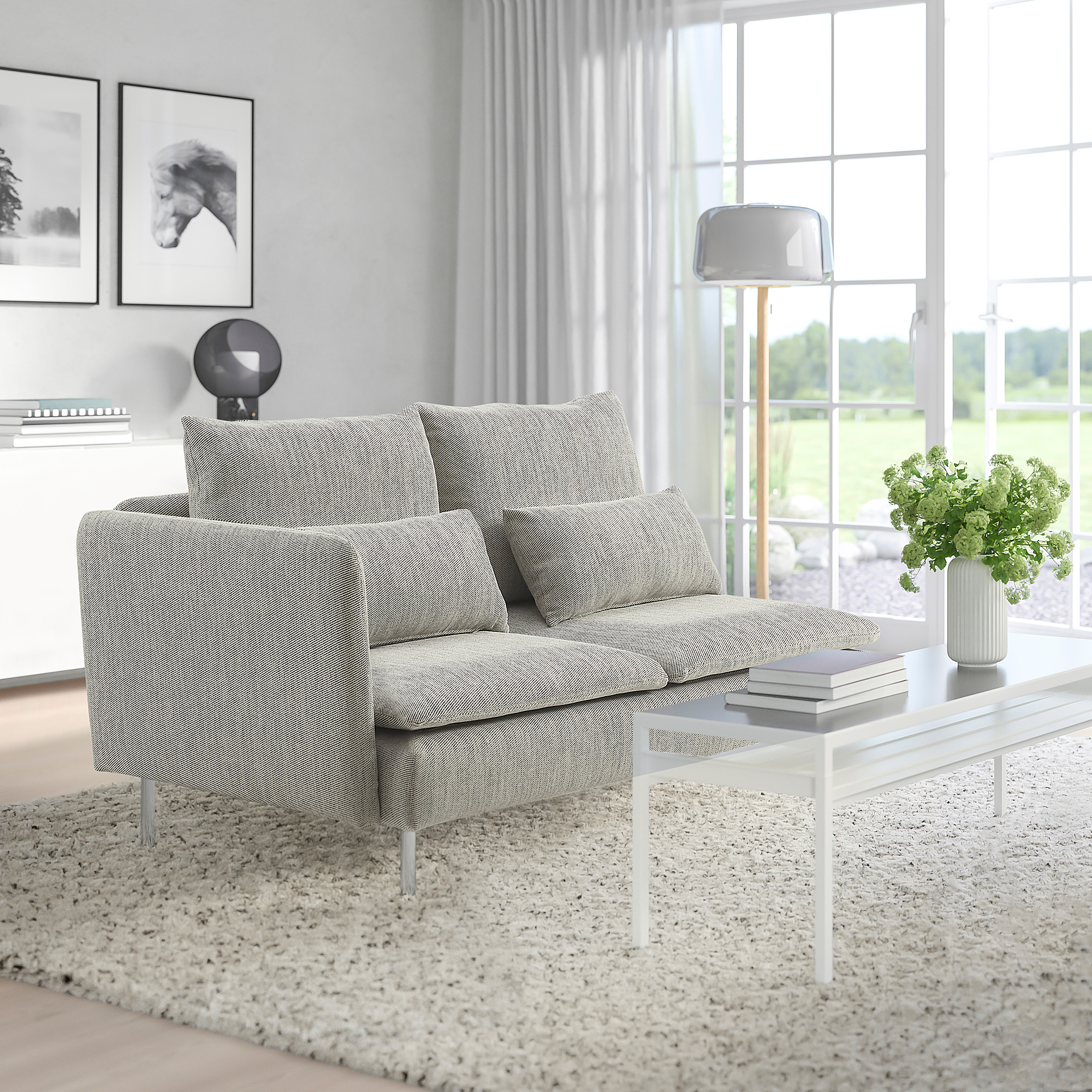 SÖDERHAMN compact 3-seat sofa with open end